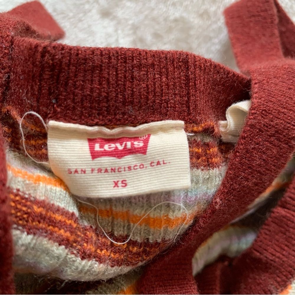 Levi's Striped Ribbed Knit Tank Top in Rust - Picture 3 of 5